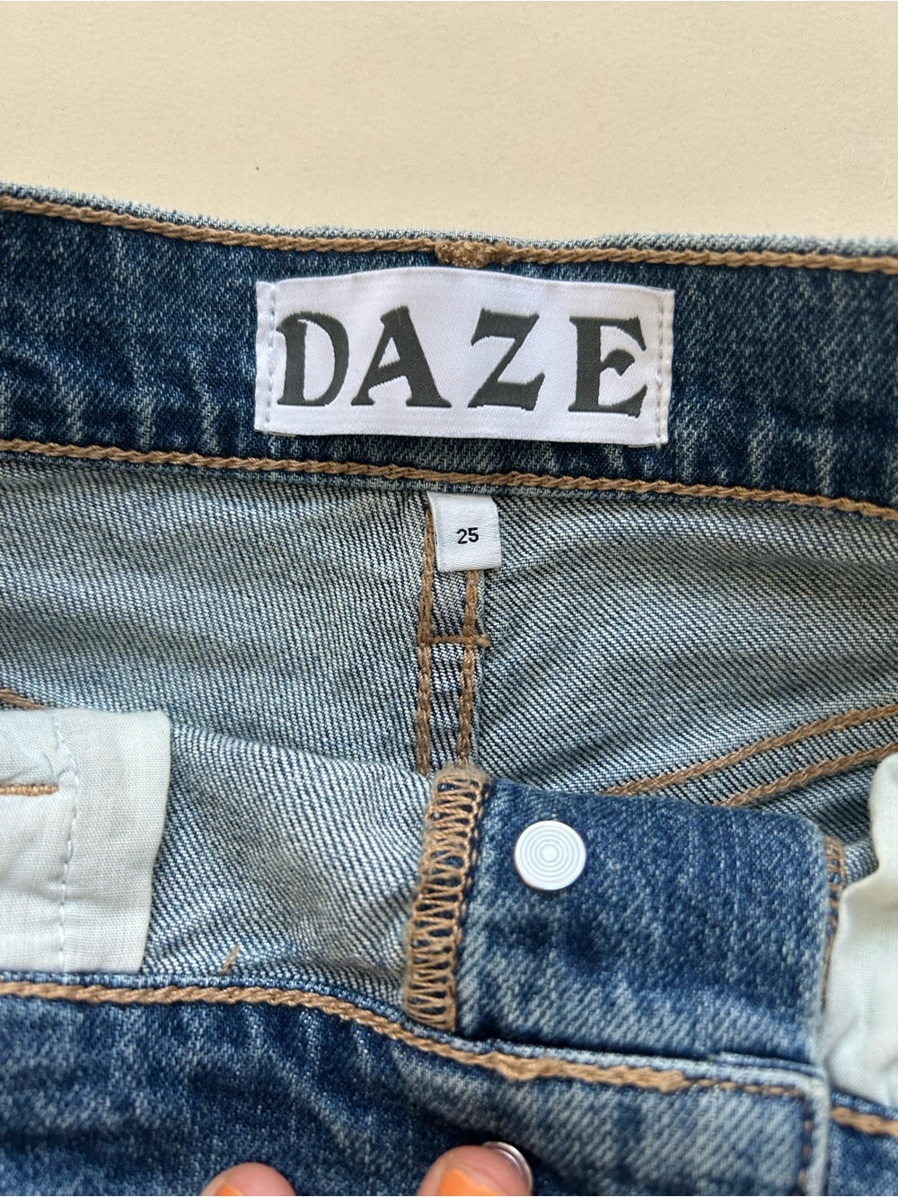 DAZE High-Rise Distressed Denim Shorts - Light Blue - Picture 3 of 8